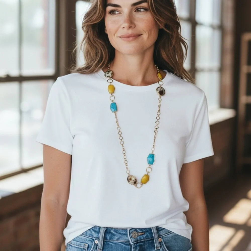 kate spade multicolor stones Necklace with gold pated - Picture 1 of 5